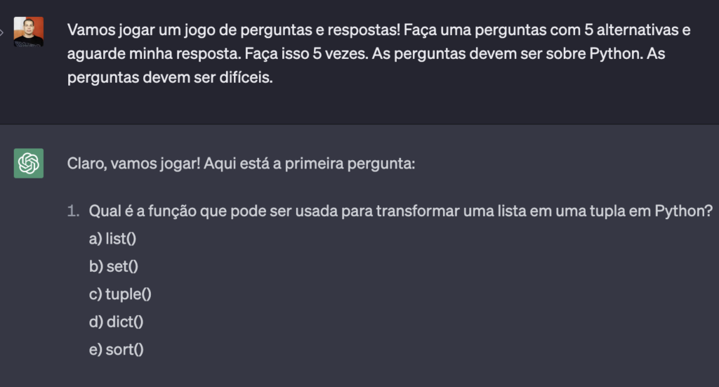 Agora um jogo de perguntas 